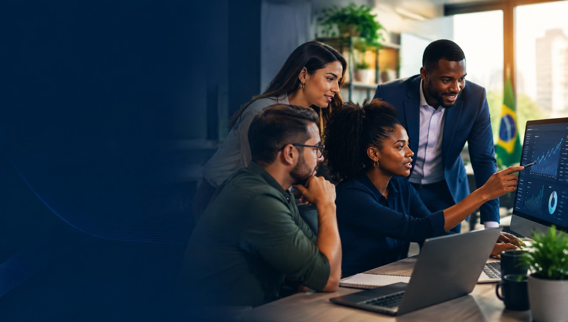 Equipe analisando resultados comportamentais